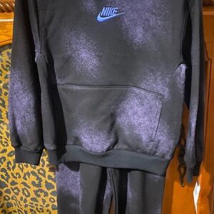 Nike Kids Black and Purple Sweatpants